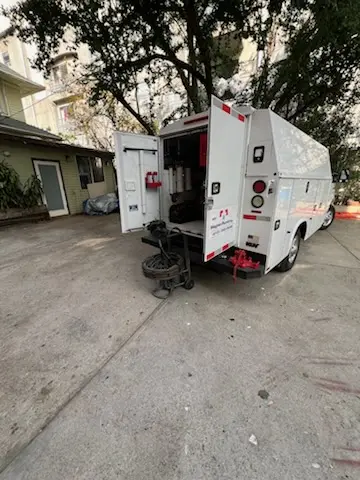 Magnet Plumbing service vehicle on-site for Water Heater Repair in Broward Estates